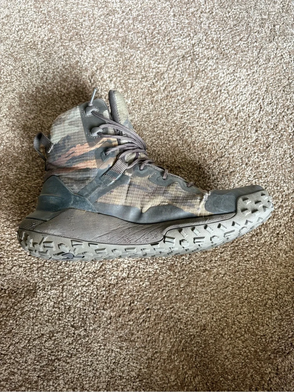 Under Armour Camo Lace-Up Hiking Boots in Green and Brown